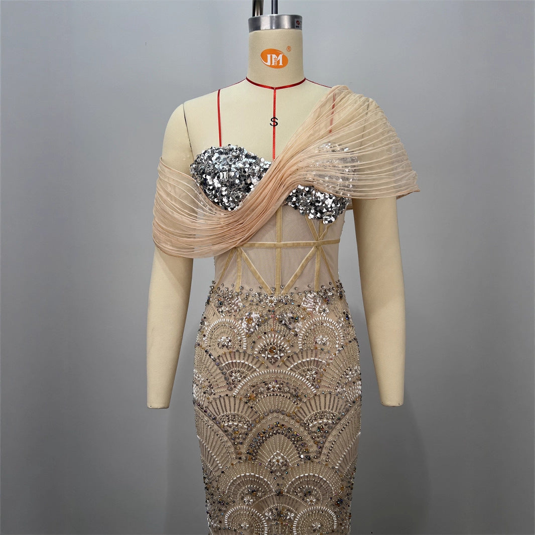 Elegant Sequin Mesh Dress