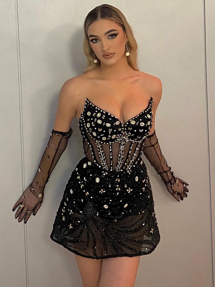 Strapless Black Party Dress