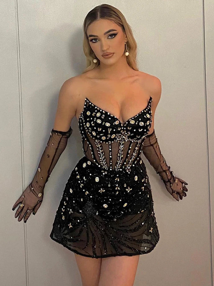Strapless Black Party Dress
