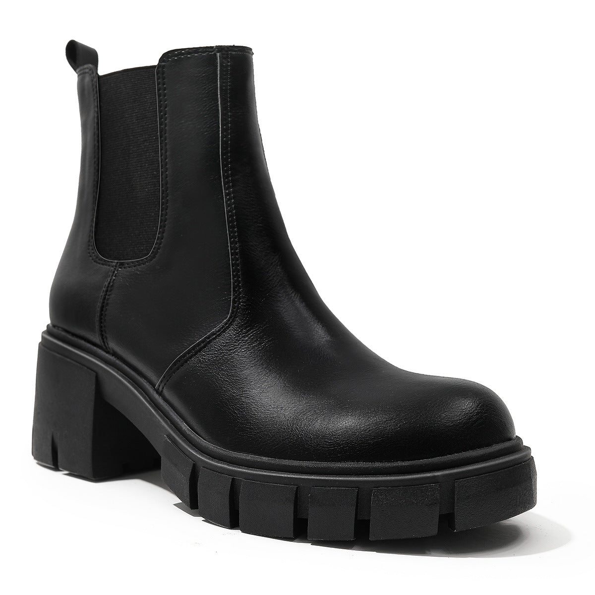 Thick Medium Heel Short Martin Style Shoes