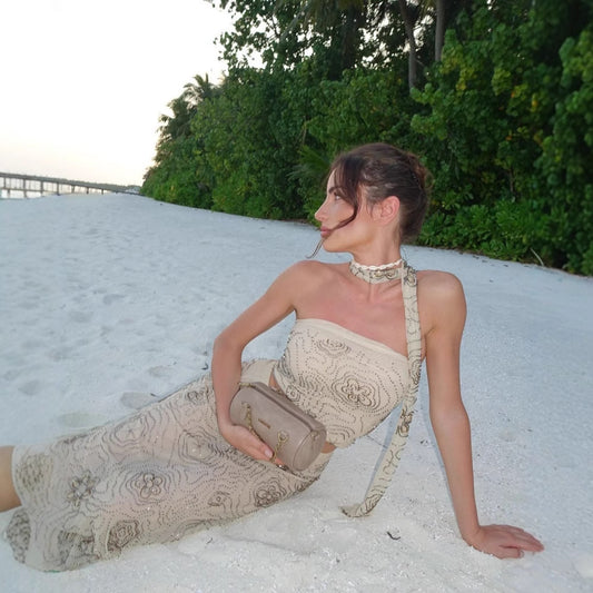 Women's Beaded Top Skirt Set