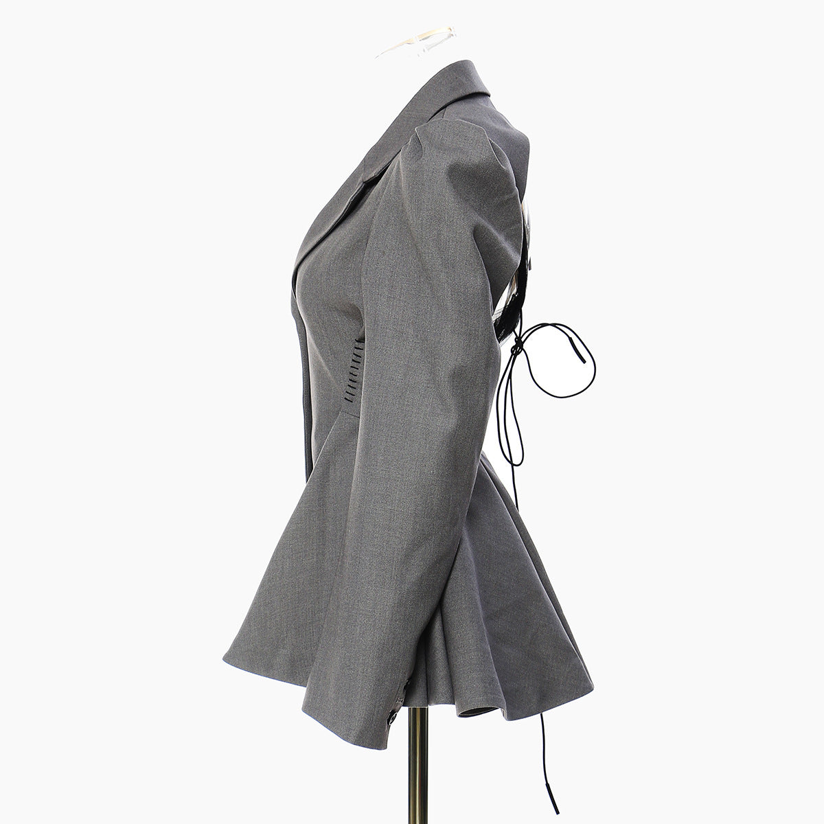 Women's Backless Lotus Leaf Hem Suit Waist Slim Coat Suit Top