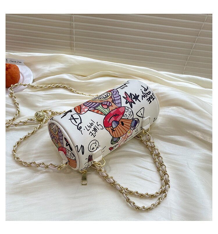 Chic Cartoon Graffiti Crossbody Bag