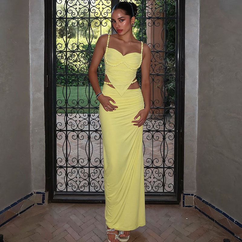 Sexy Pleated Strapless Set