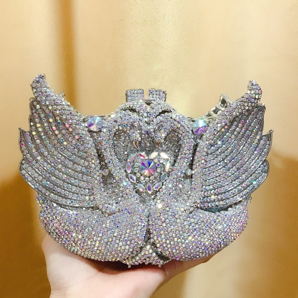 Swan Studded Diamond Dinner Bag