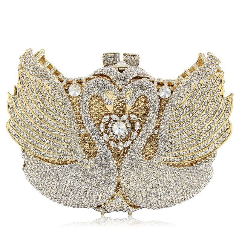 Swan Studded Diamond Dinner Bag