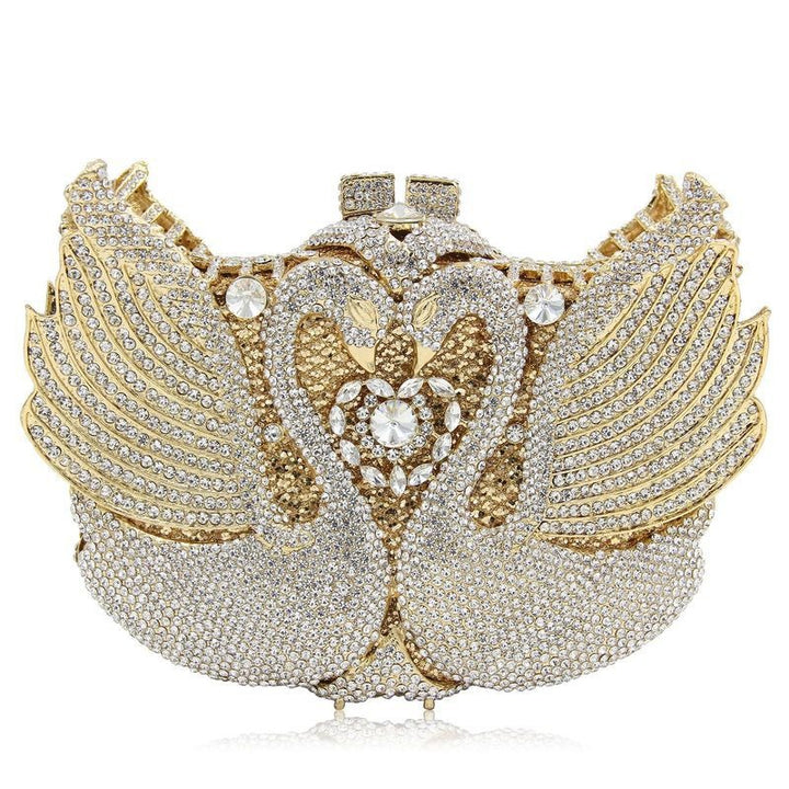 Swan Studded Diamond Dinner Bag