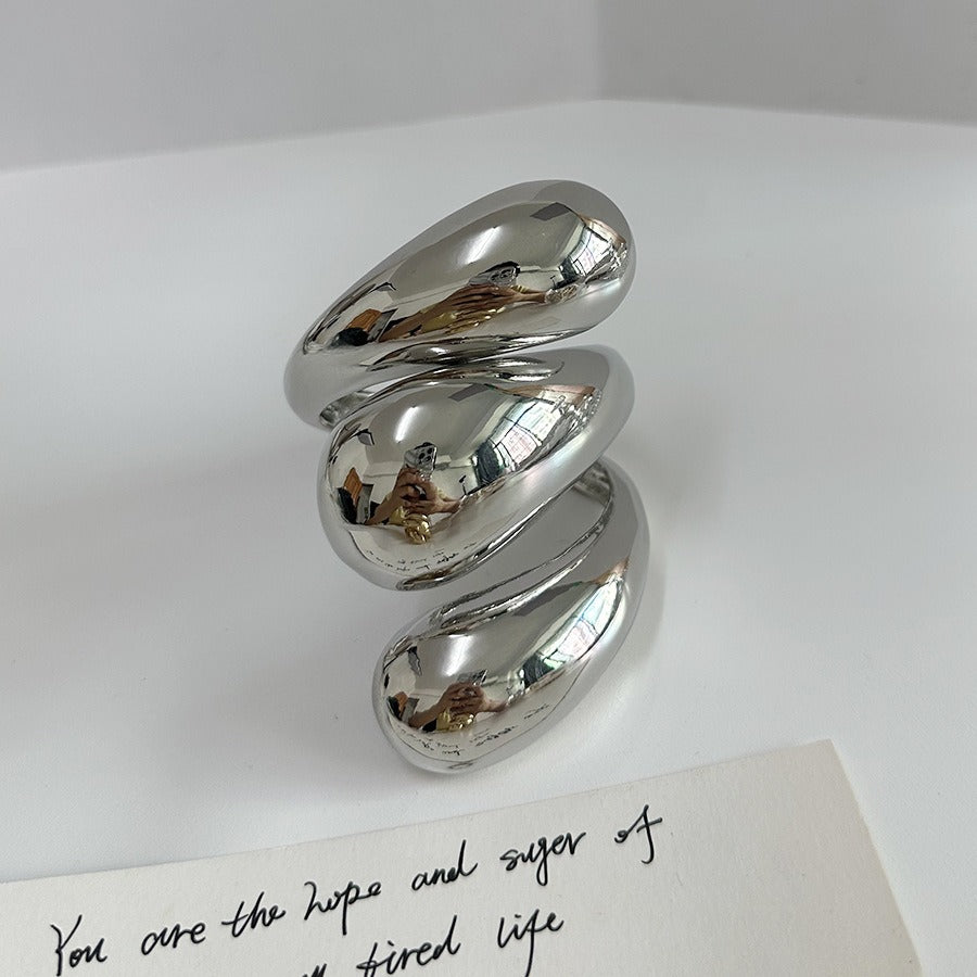 Geometric Spiral Water Drop Bracelet