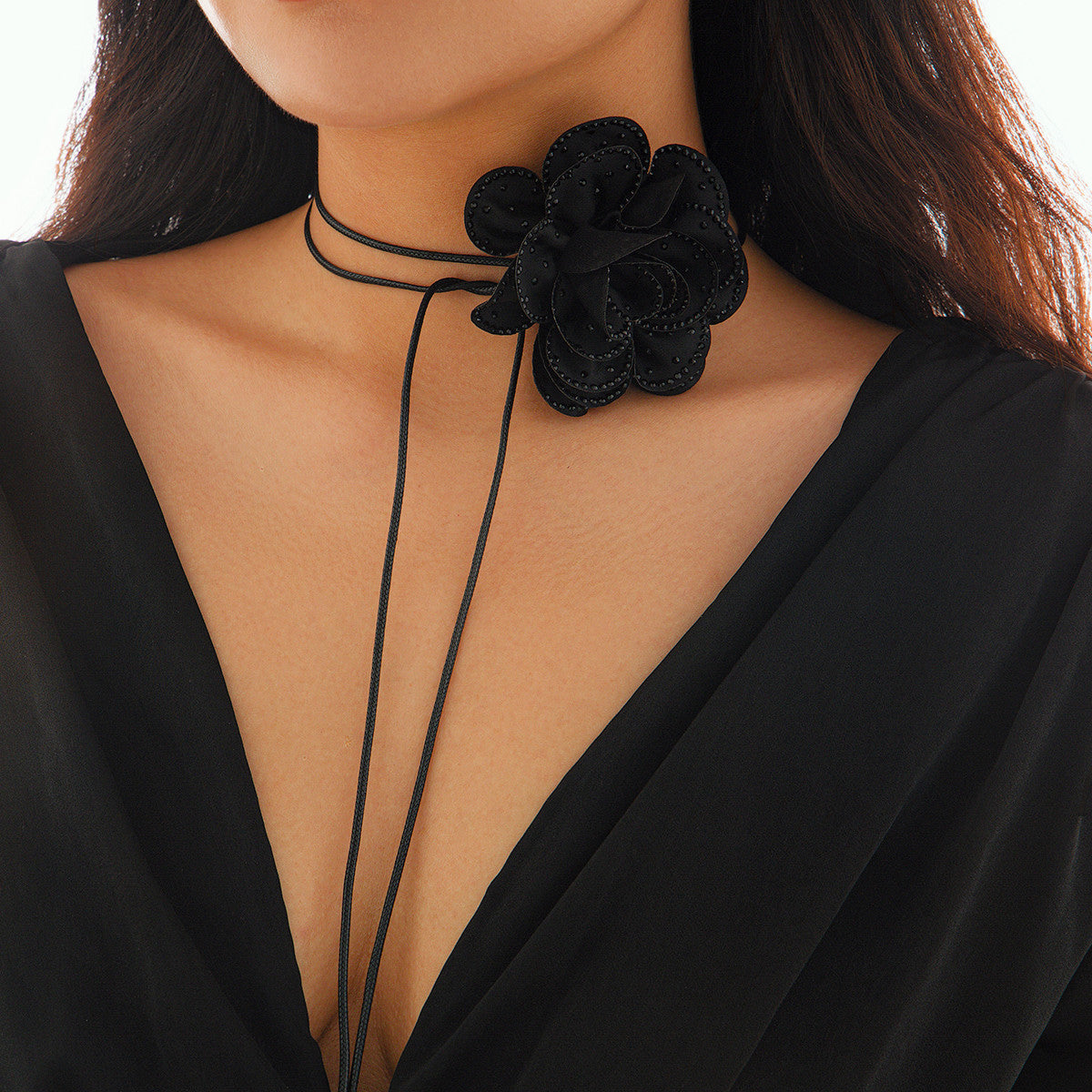 Black Rose Choker Necklace