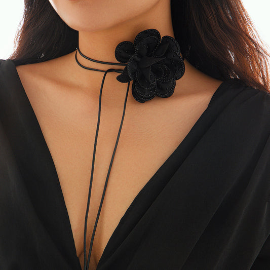 Black Rose Choker Necklace