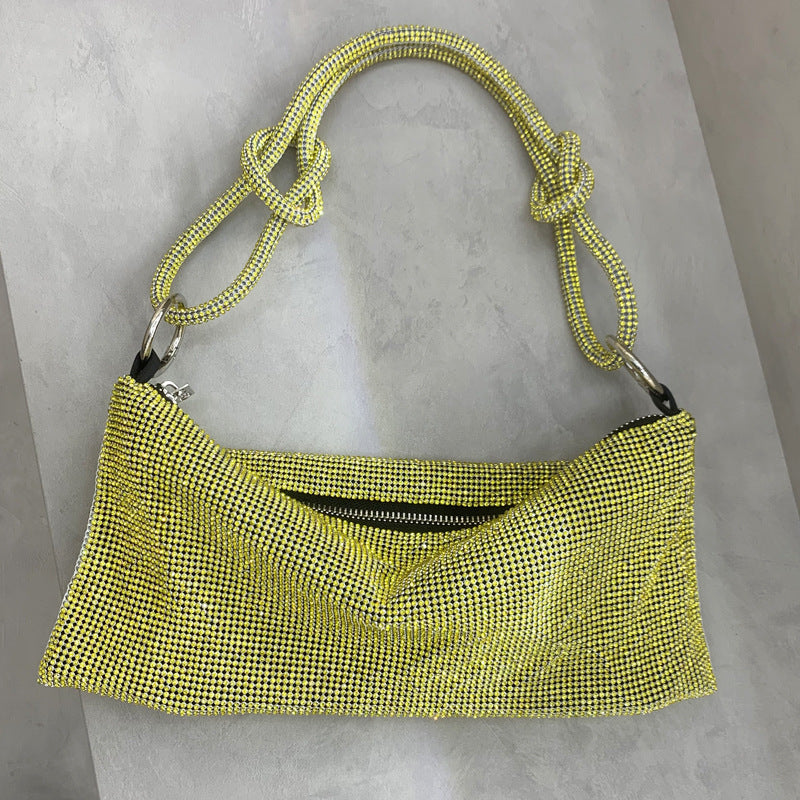 2mm New Women's Bag Rhinestone Bag With Diamonds One Shoulder Portable Diamond Underarm Bag