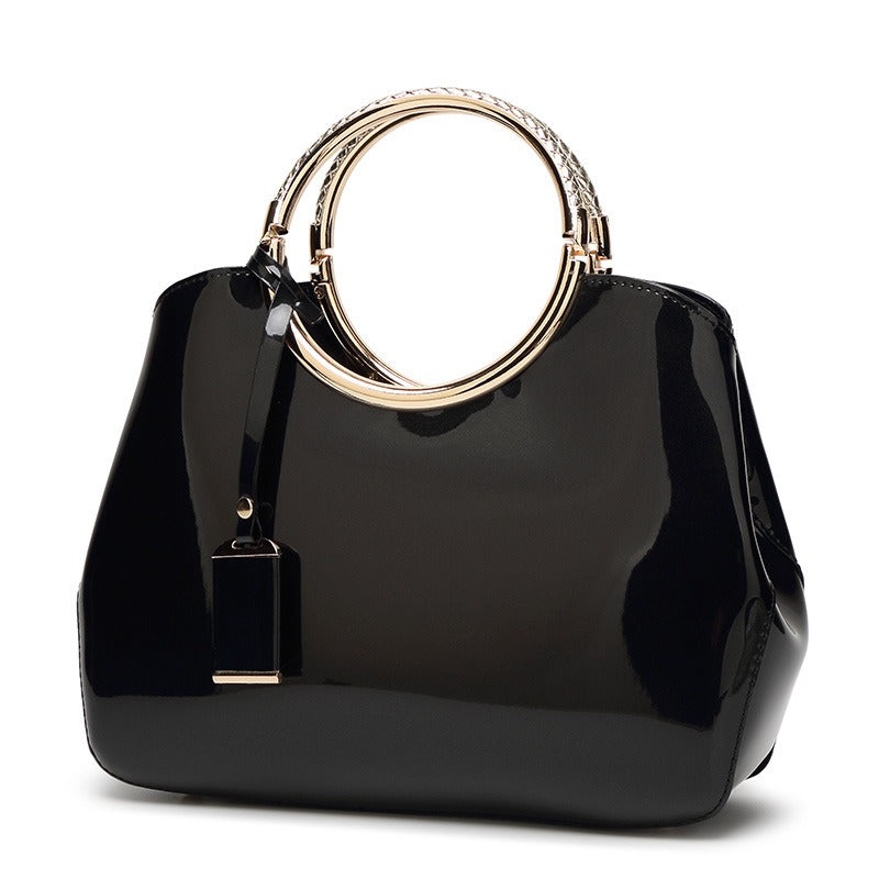 Glossy Ring Handle Tote Bag