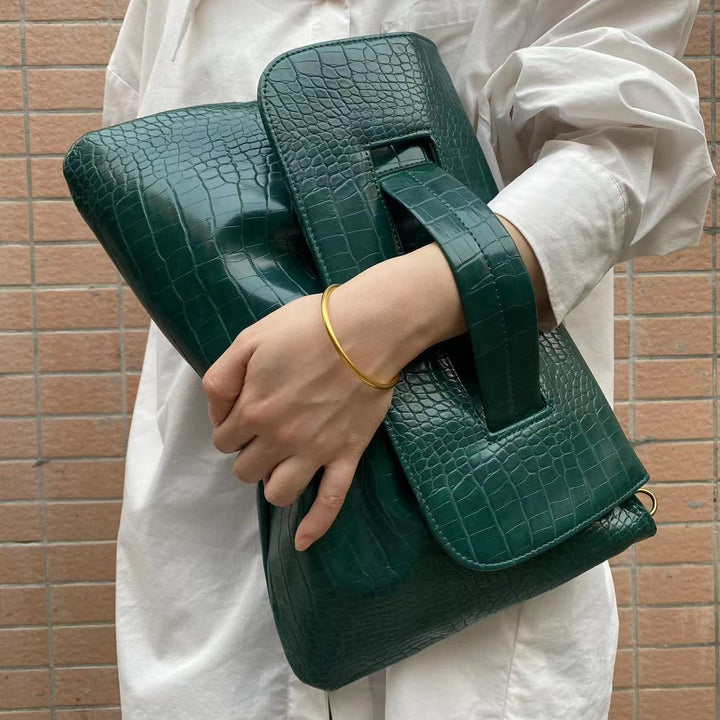 Chic Croc Texture Clutch Bag