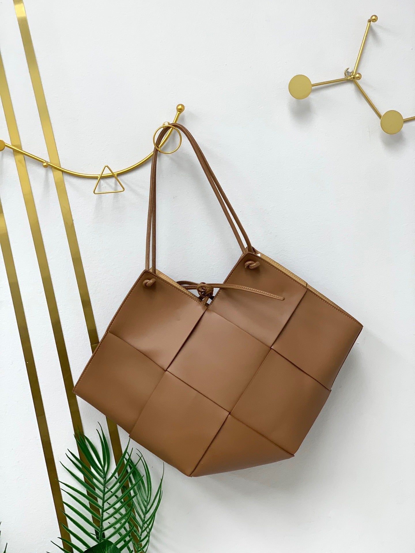 Woven Leather Shoulder Bag