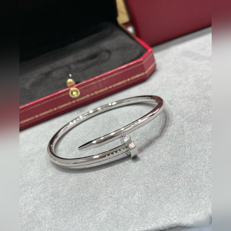 V-Gold Diamond Pavé Screw Cuff for Couples - Titanium Steel Open-Close Clasp