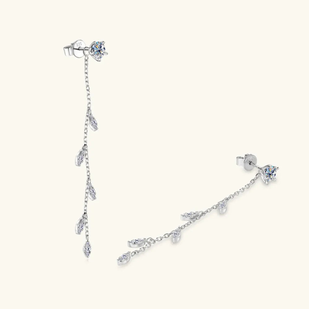 Elegant Moissanite Leaf Earrings