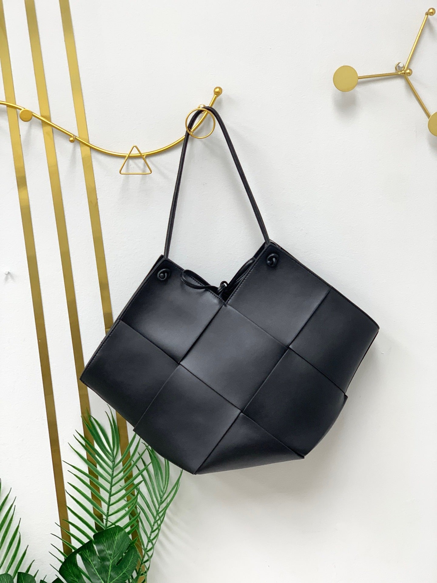 Woven Leather Shoulder Bag