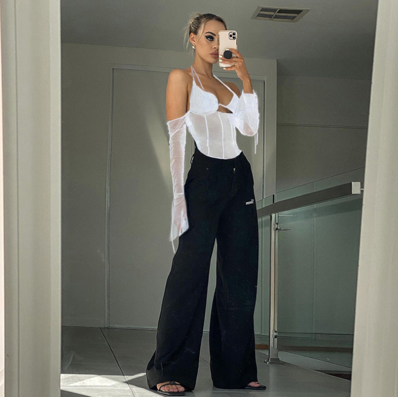 Black Mesh Party Top