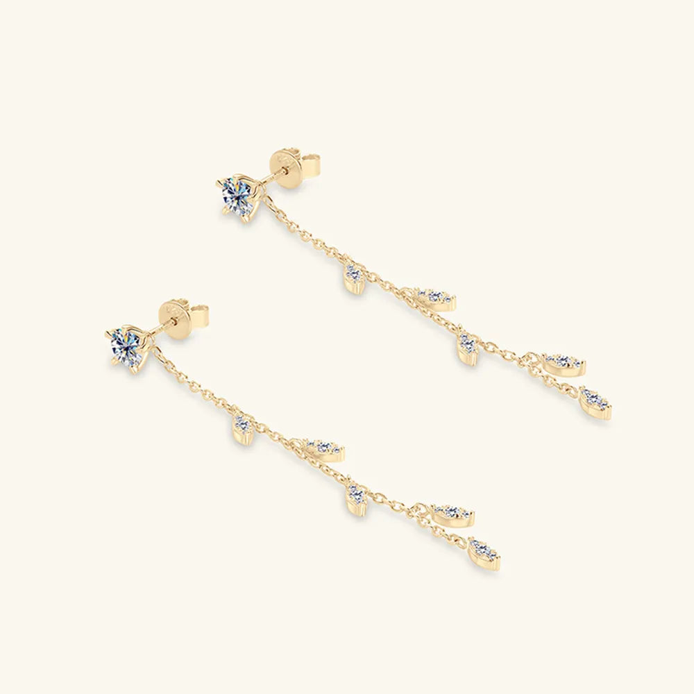 Elegant Moissanite Leaf Earrings
