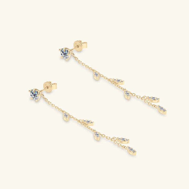 Elegant Moissanite Leaf Earrings