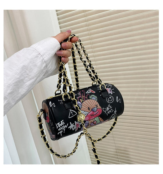 Chic Cartoon Graffiti Crossbody Bag