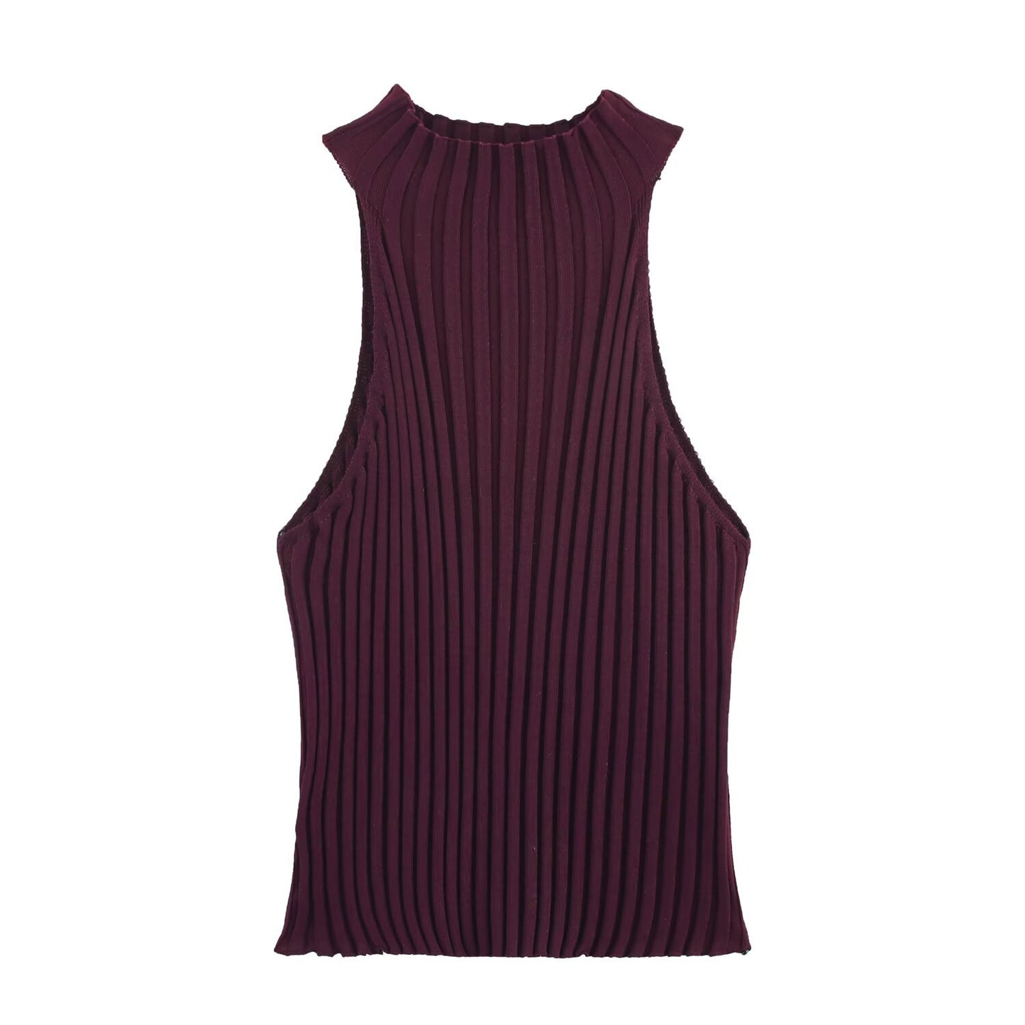 Fashion ribbed knitted halter neck top+long skirt set for women