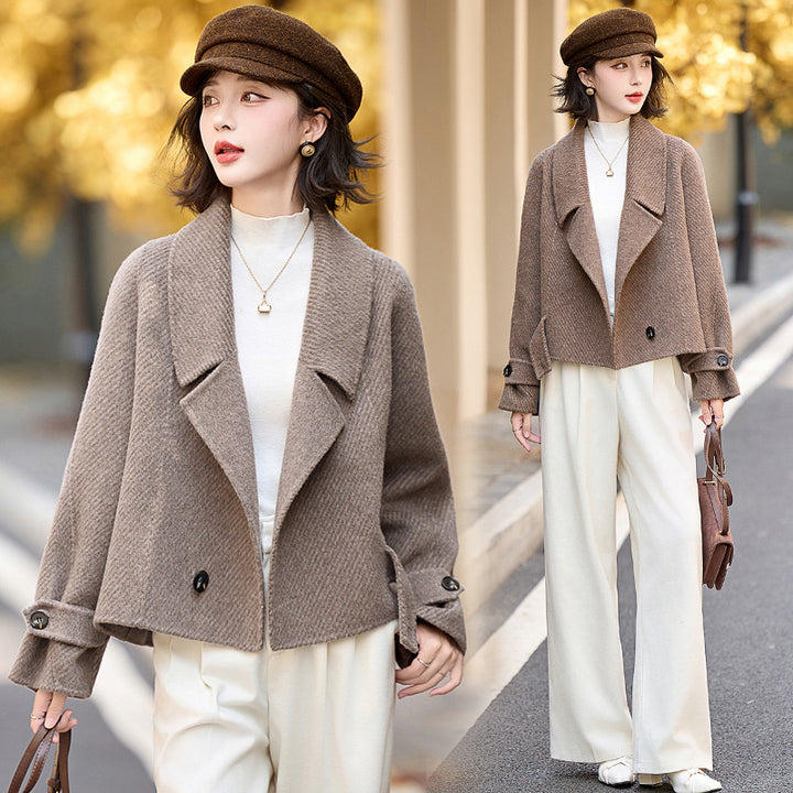 New autumn and winter style versatile double-sided woolen coat