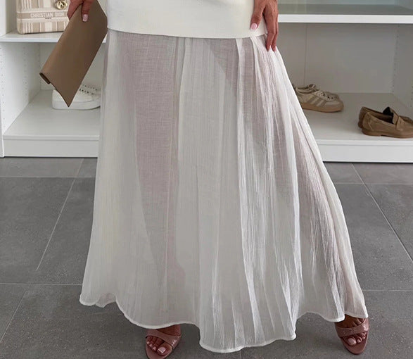 Elegant Knitted Vest with Loose Skirt