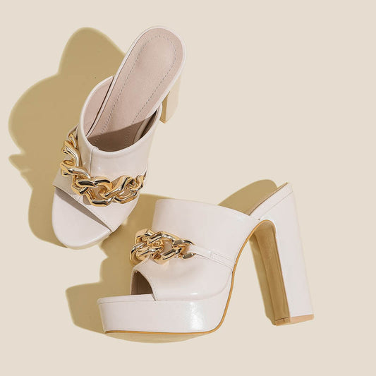 Chic Round Toe Platform Sandals