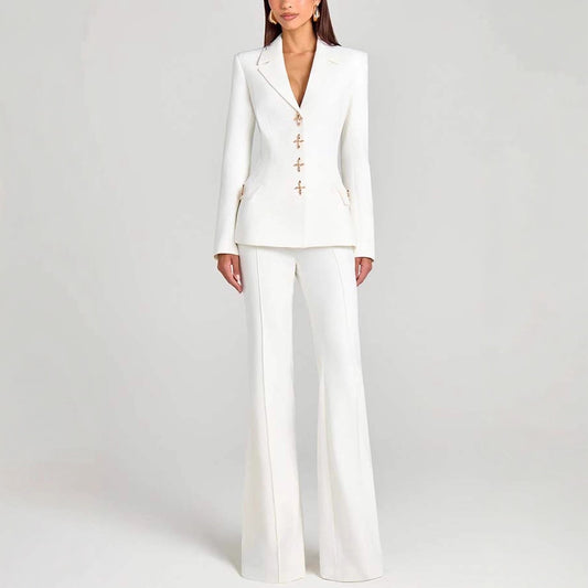 Chic Long Sleeve Blazer Pants Set