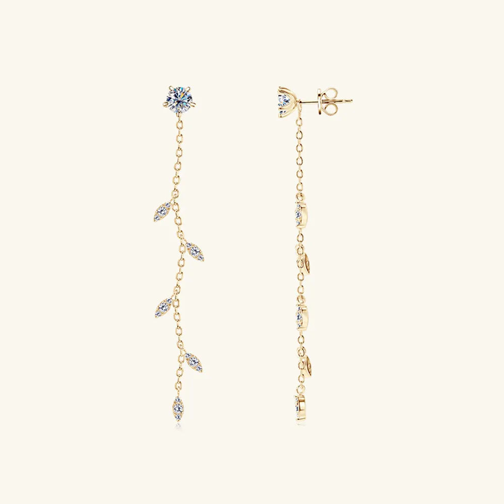 Elegant Moissanite Leaf Earrings