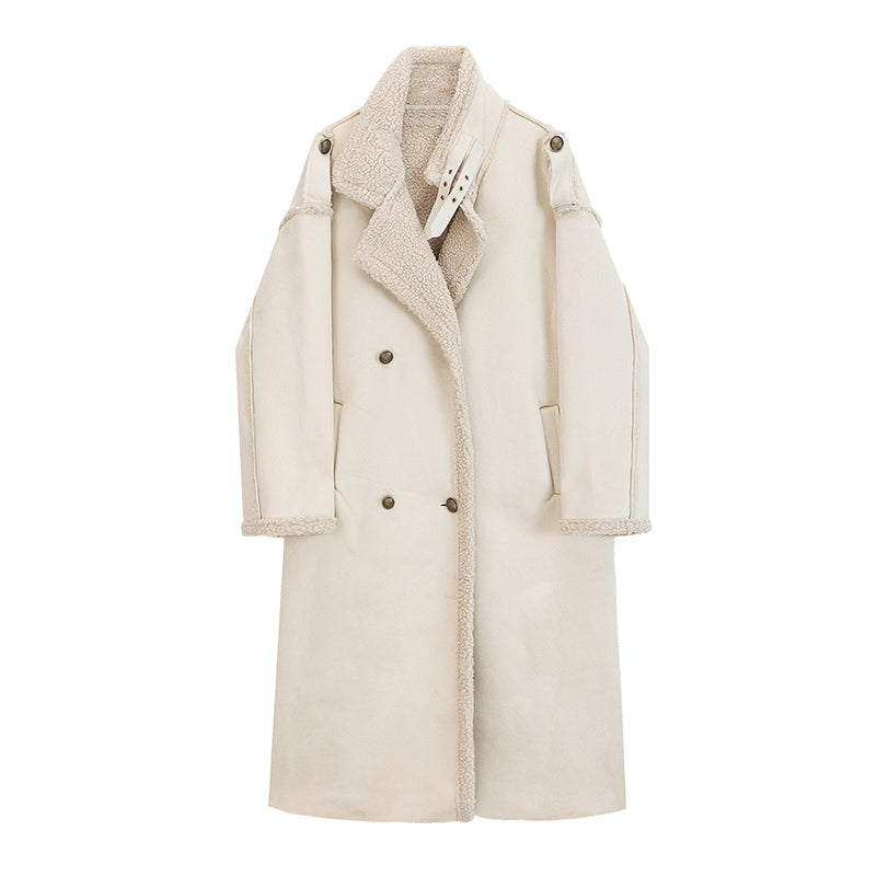 Winter Luxe Mid-Length Lamb Wool Coat