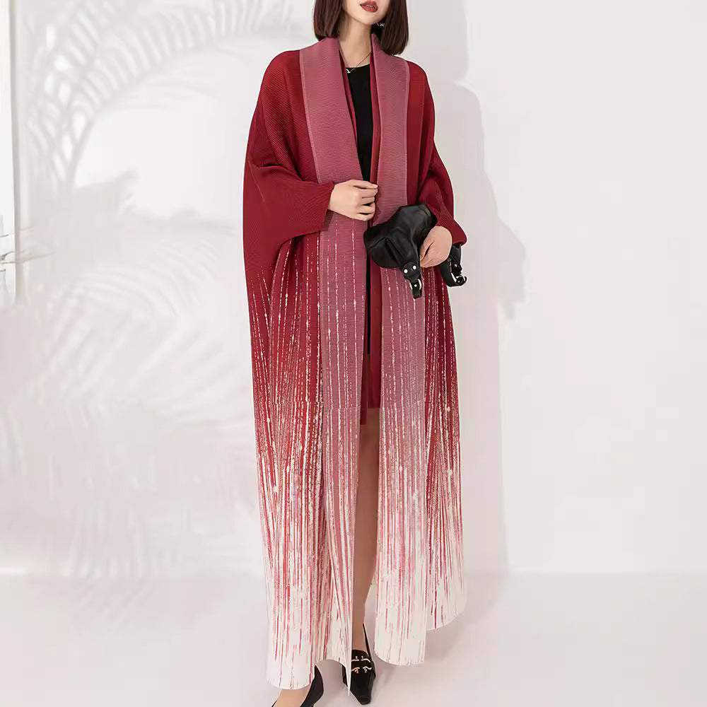 Chic Flow Bat Sleeve Gradient Coat