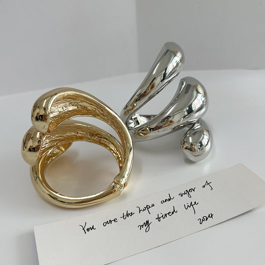 Geometric Spiral Water Drop Bracelet