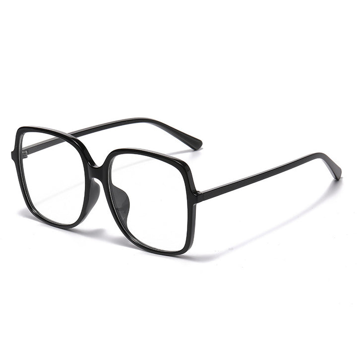 Plain Face Plain Glasses With No Diopters Vintage With Large Rims