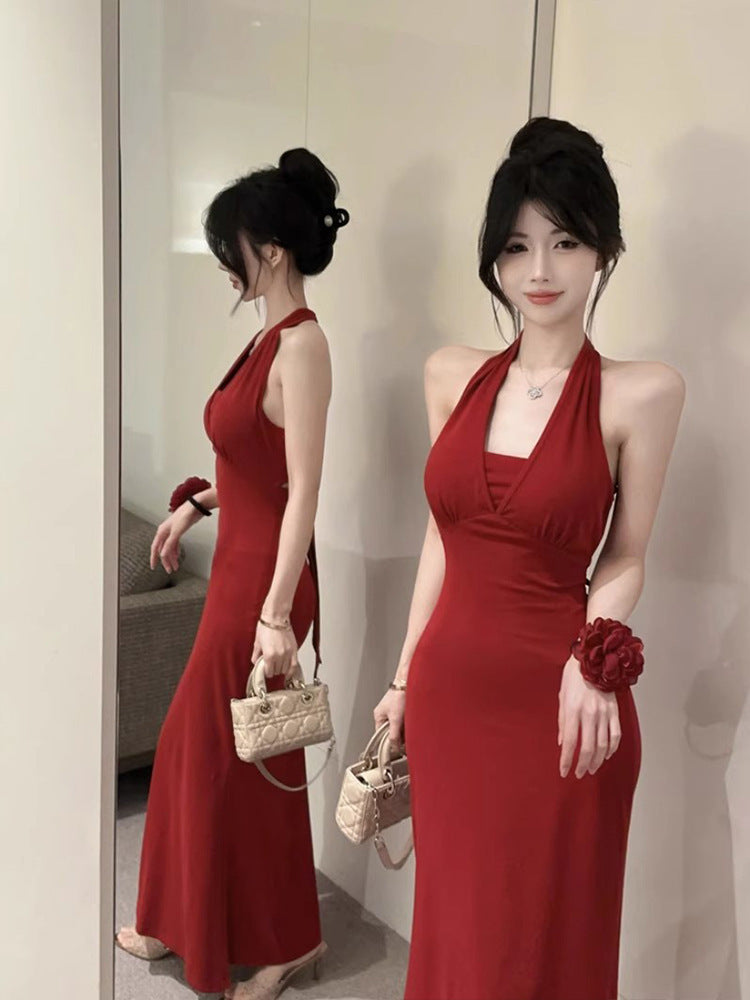 Chic And Beautiful Halter Strap Backless Sling Dress