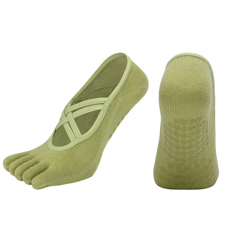 Cross-border Women's Non-slip Five-finger Yoga Socks Live Broadcast Body Dance Aerobics Pilates Fitness Sports Socks