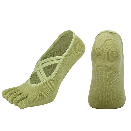 Cross-border Women's Non-slip Five-finger Yoga Socks Live Broadcast Body Dance Aerobics Pilates Fitness Sports Socks