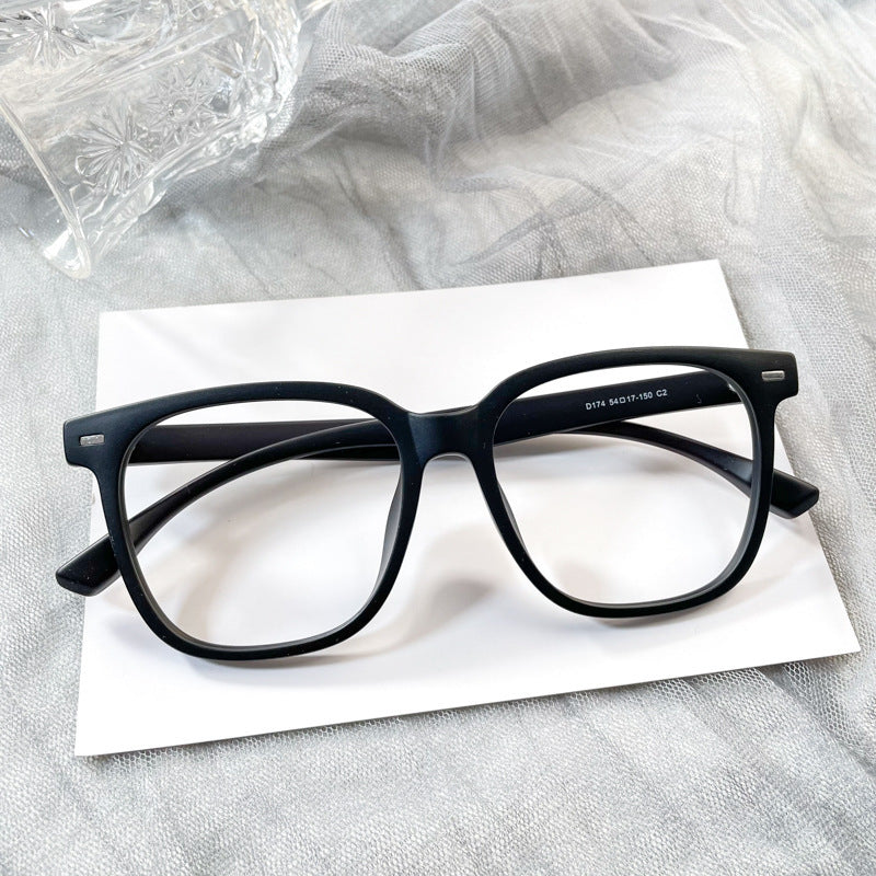 Street Snap Fashion Decorative Plain Black Frame Glasses Female