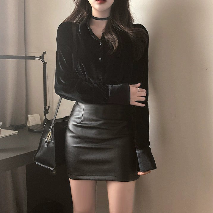 Ultra Sexy Sheath Pu Small Leather Tight Skirt