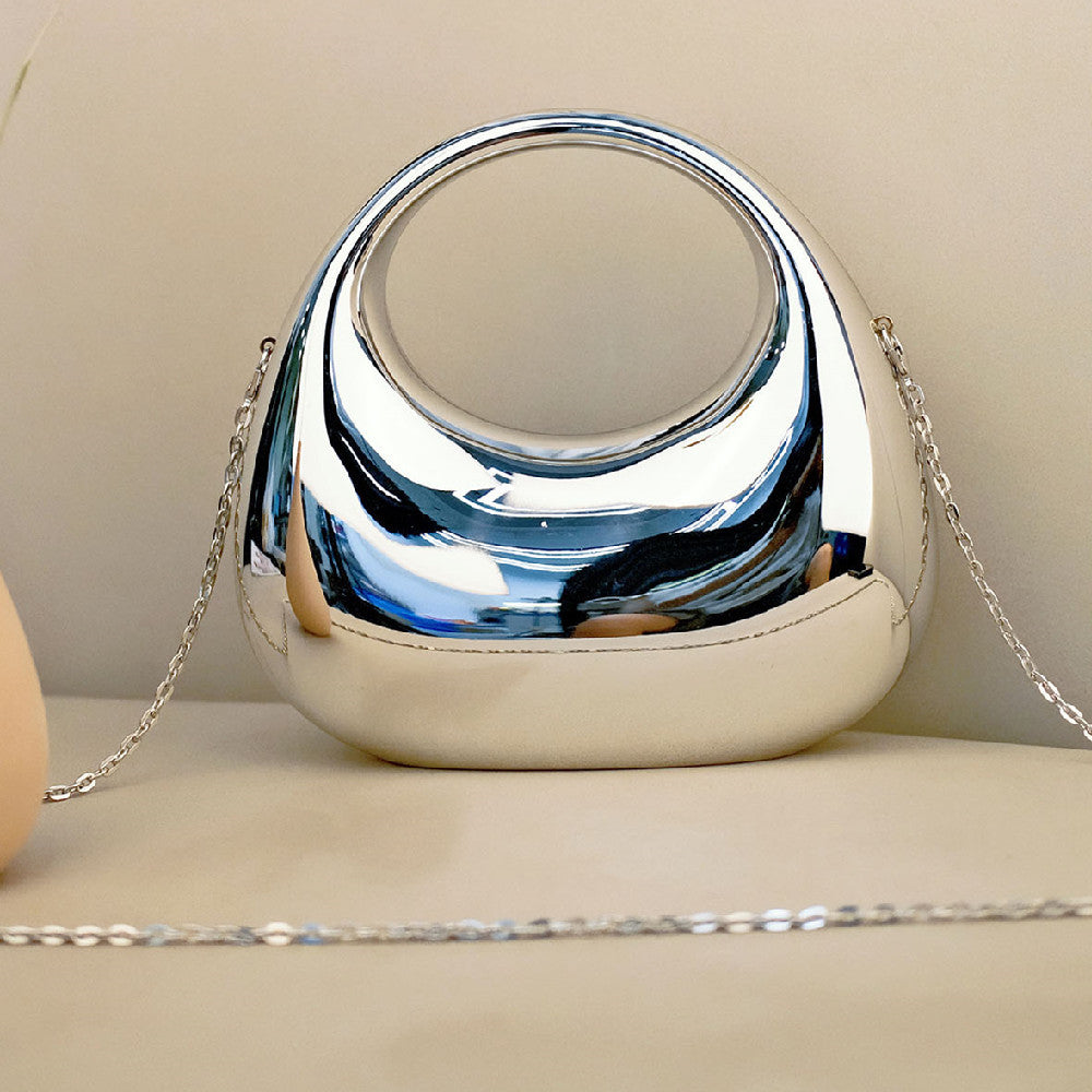 Candy Colored Cloud Shell Shiny Acrylic Moon Box Crossbody Bag