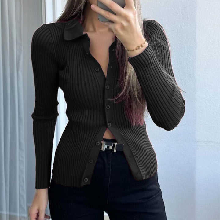 Casual long sleeved woolen sweater