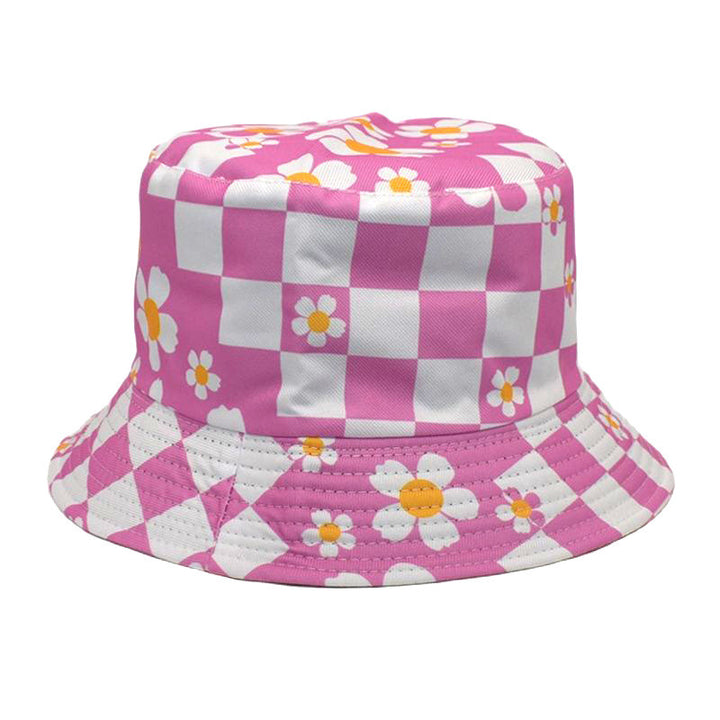Korean Style Chessboard Plaid Spring And Summer New Bucket Hat Sun-proof