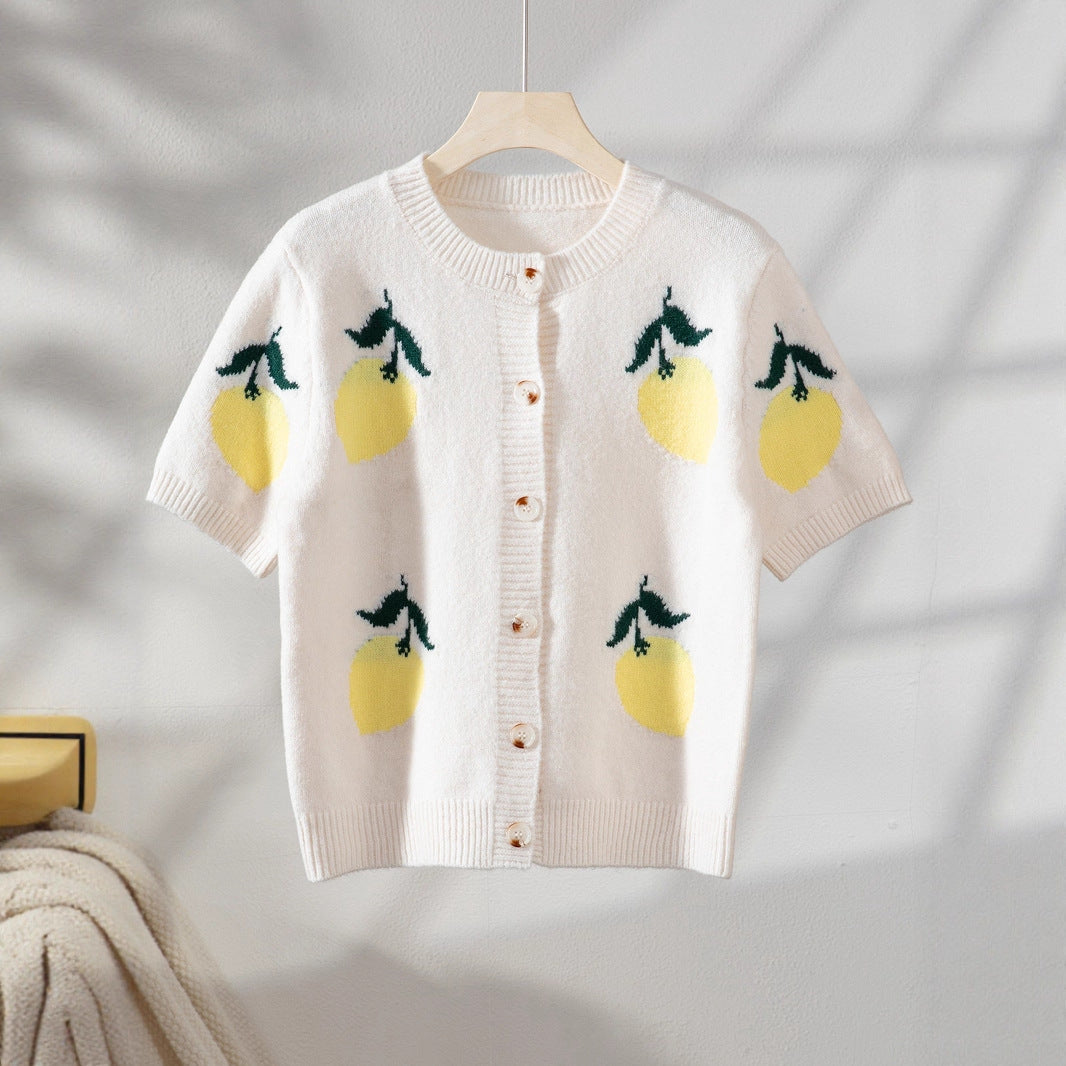 Lemon pattern knitwear sweater