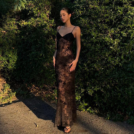 Chic Mesh Evening Dress