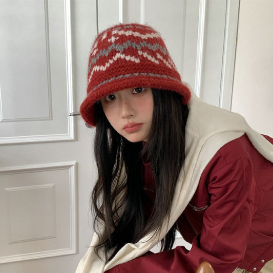 Knitted Pattern Hand-woven Woolen Cap