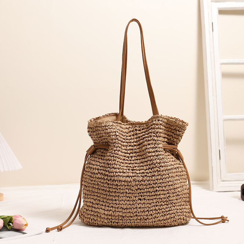 Chic Knitted Straw Tote Bag