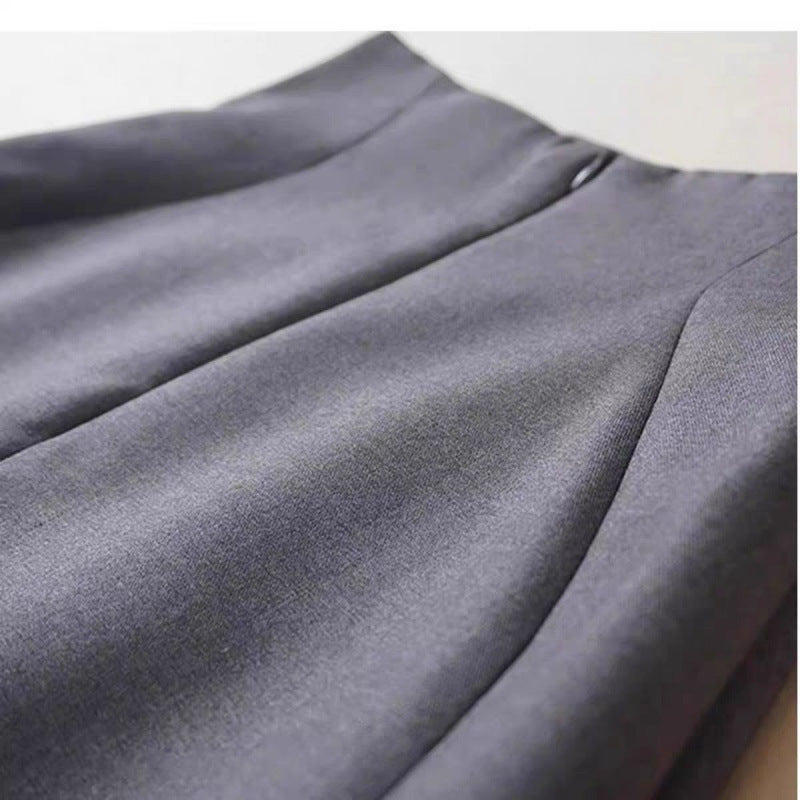 Graceful Gray High Waist Slim-fit Skirt Hip Skirt