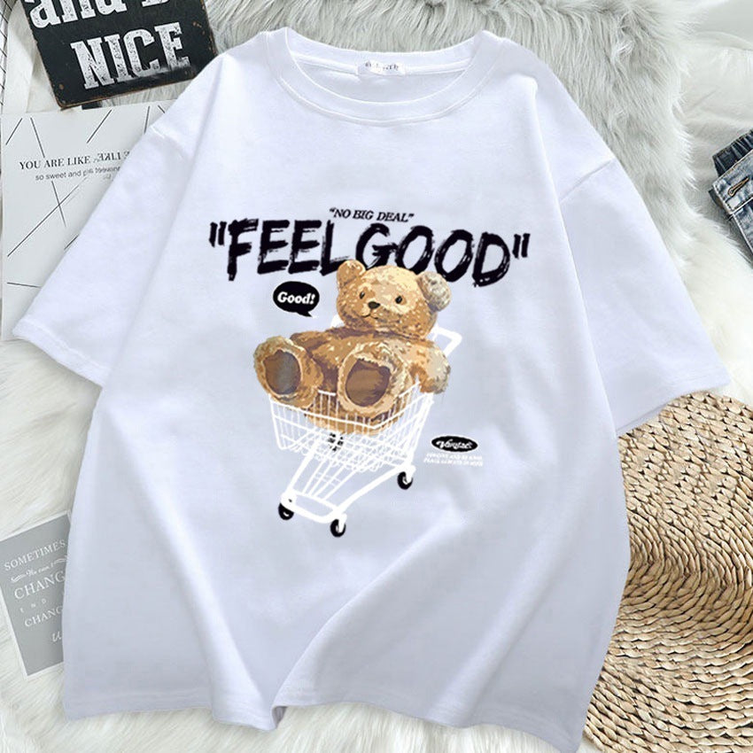 Cartoon Bear Short-sleeved T-shirt Women's Loose Top