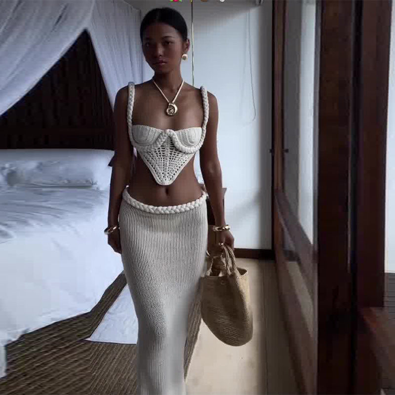 Chic Hollow Out Crochet Two-Piece